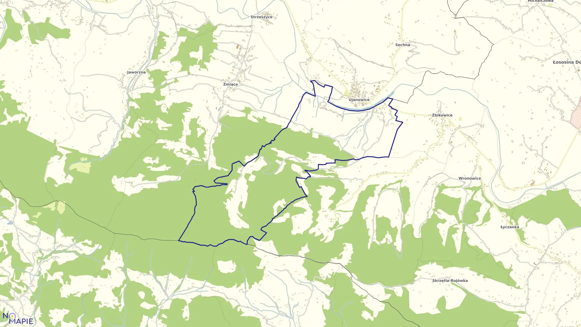 Mapa obrębu Kobyłczyna w gminie Laskowa